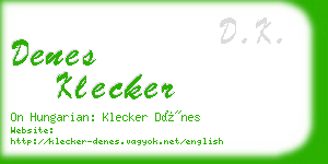 denes klecker business card